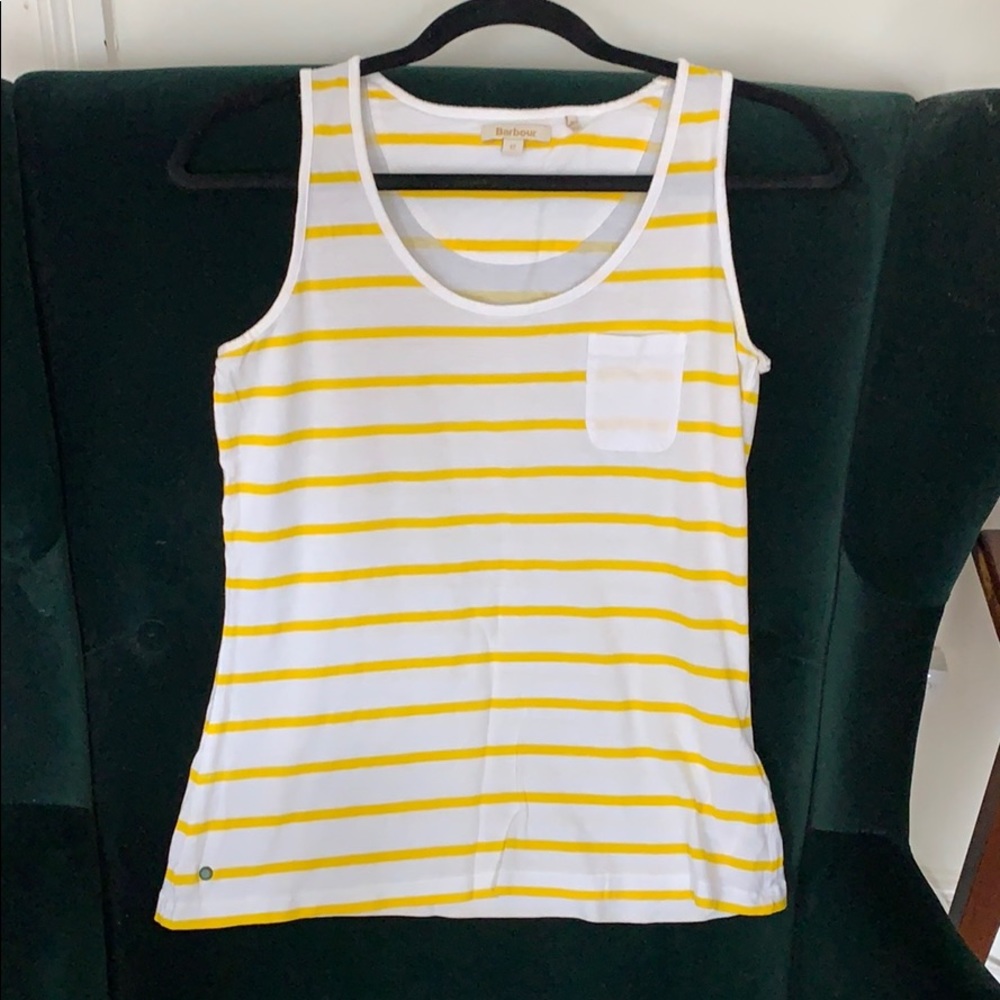 Barbour yellow stripe tank top